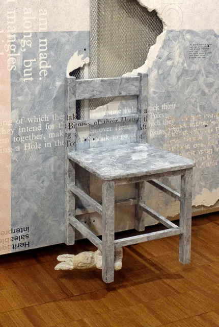 Mneme XXIII: Trace: floating chair detail with levitating toy bunny