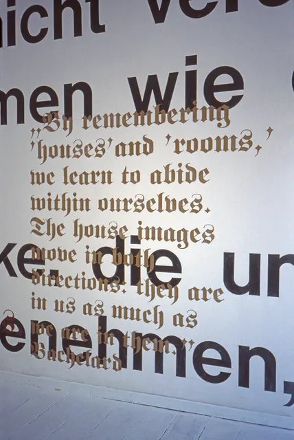 Mneme XXV: Traum [Dream]: wall detail with Bachelard text