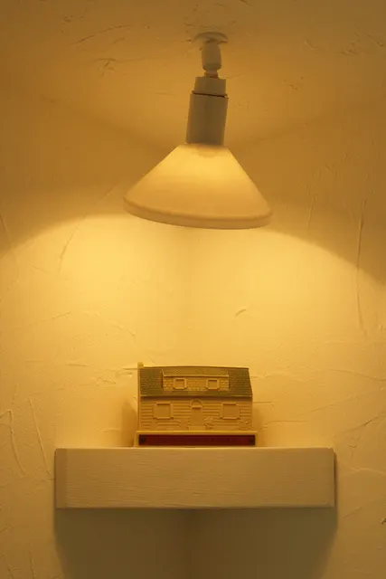 Mneme XXVII: Dolhuis [Madhouse]: detail: cell corner with house/bank inscribed with “save for a house”
