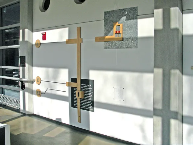 Mneme XXXI: Dwelling in the Plan: section 1B (Being): architectural plan made physical in wood, plastic, and metal