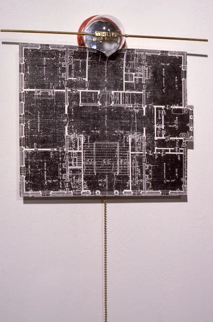 Speaking Volumes: This Will Kill That: detail: north wall panel with original mansion floor plan