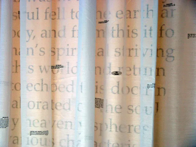Surveying Desire XIII: Observatory: translucent curtain detail with personal ads